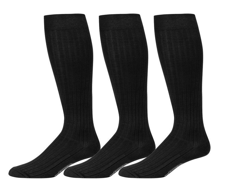 BoardroomSocks Cotton Dress Socks for Men â€“ Knee High Mens Black Executive Socks â€“ Classic Over the Calf Dress Socks by Boardroom Socks - Image 1